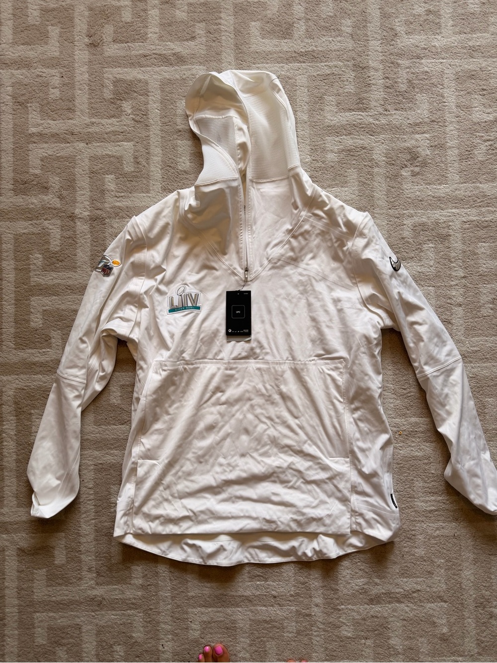 NFL White On-Field Nike Zip Hoodie